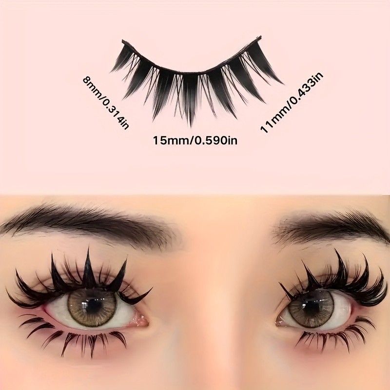 5 Pairs of Dramatic Manga Style False Eyelashes - Thick Doll 4