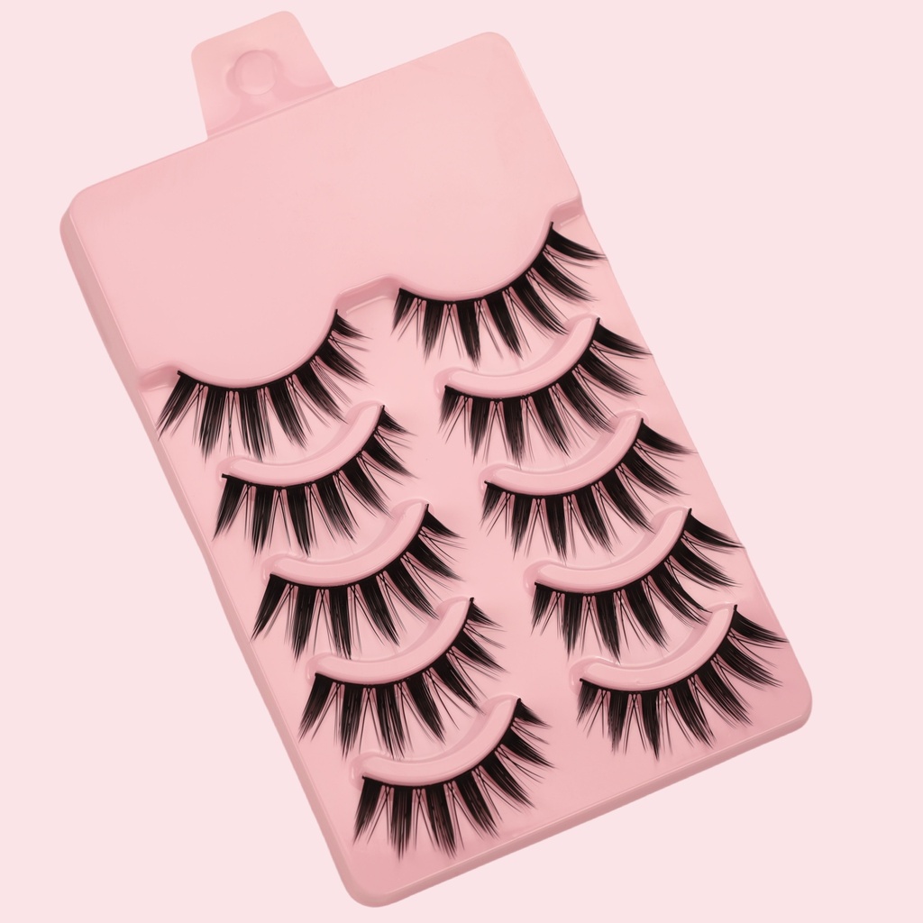 5 Pairs of Dramatic Manga Style False Eyelashes - Thick Doll 5