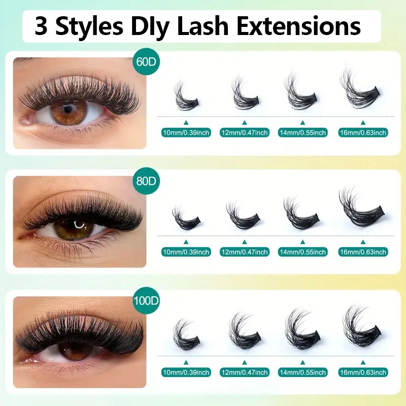 60D80D100D Thick False Eyelashes with Mixed Length 4