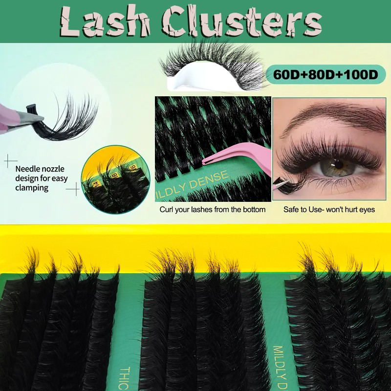 60D80D100D Thick False Eyelashes with Mixed Length 5