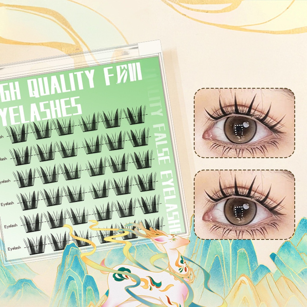 Natural Cosplay False Eyelashes No Glue Need Eyelash Cluster 2