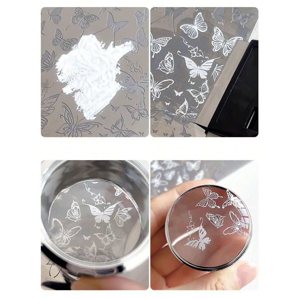 Nail Art Stamper & Scraper Set Clear Silicone Nail Stamping  2