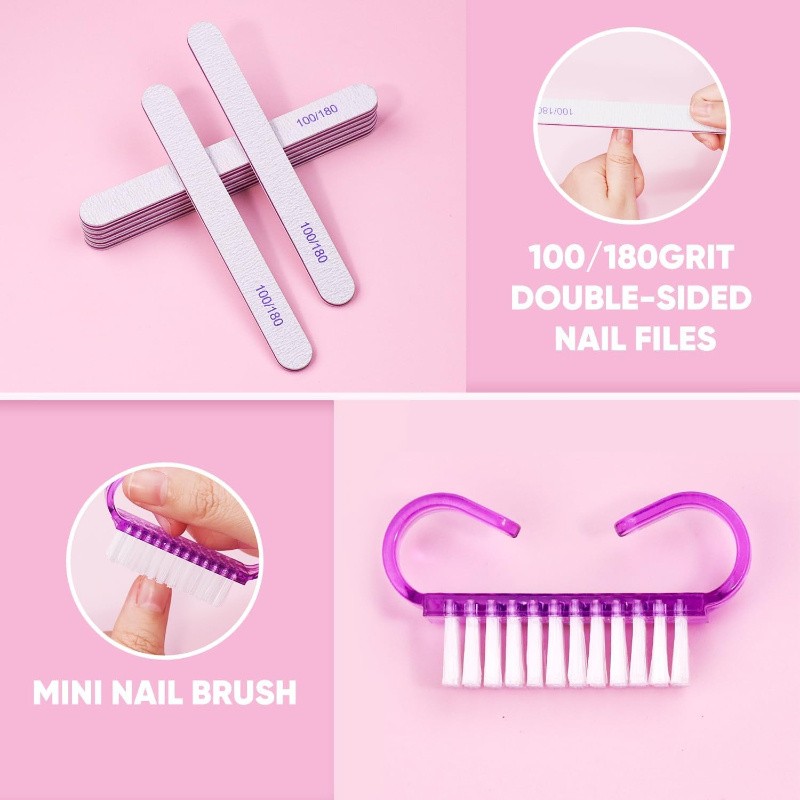 10/15pcs Professional Nail Art Kit with 100/180 Grit Files,B 3