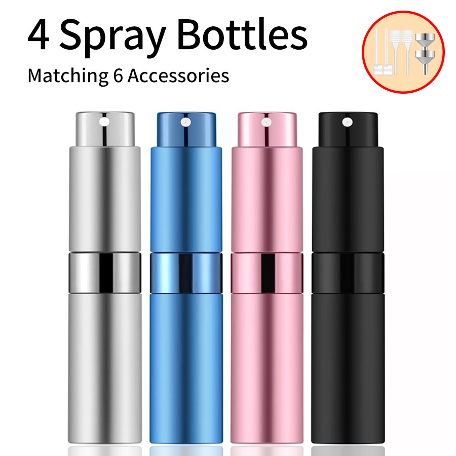 4PCS+6 Accessories Perfume Atomizer Refillable with 5 Spray  3