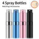 4PCS+6 Accessories Perfume Atomizer Refillable with 5 Spray  3