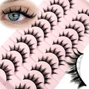 Eyelashes 10 Pairs Mange Lashes 3D Cat Eye Lashes Faux Mink  3