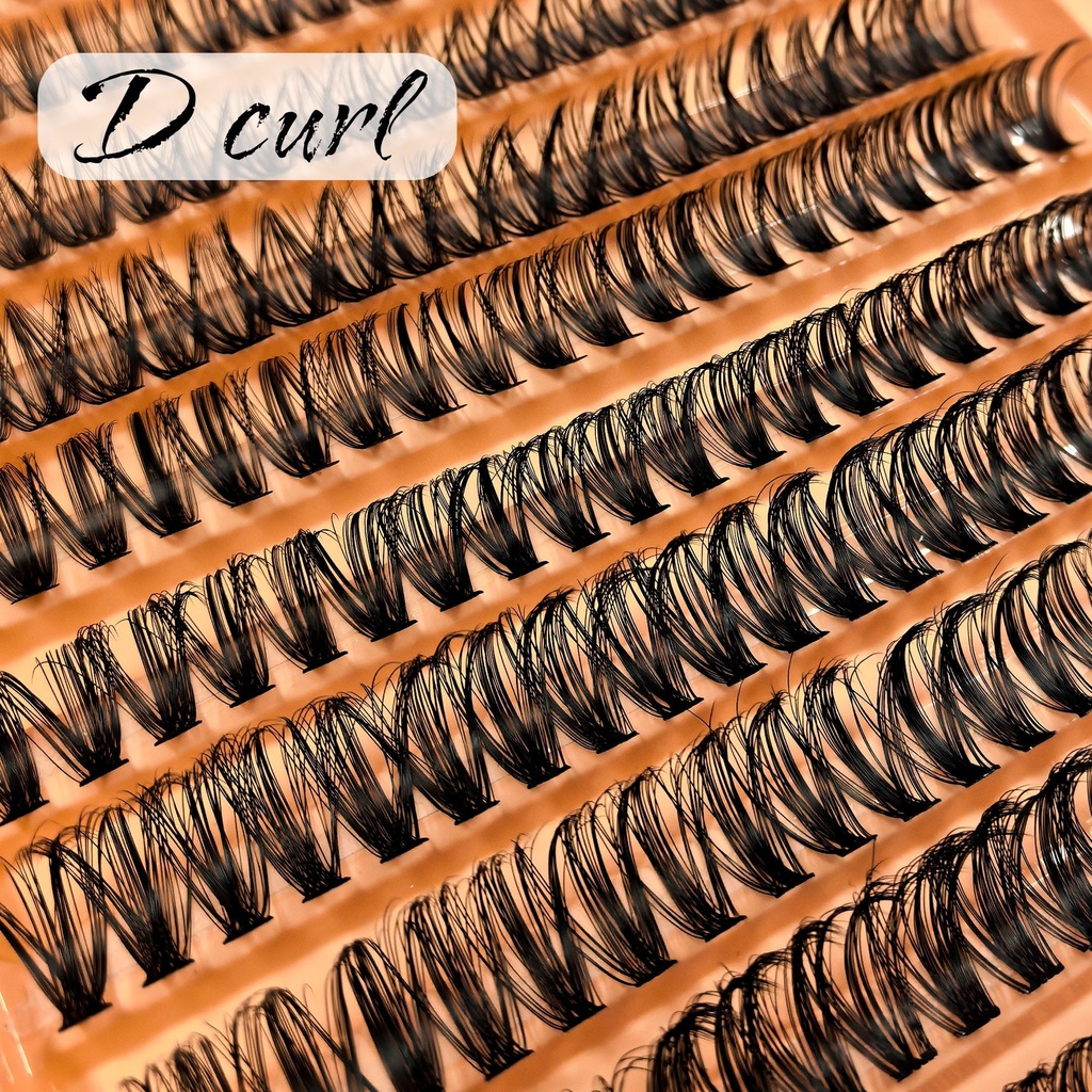 200 Clusters of 40D Single False Eyelashes Set - Includes Gl 2