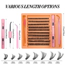 200 Clusters of 40D Single False Eyelashes Set - Includes Gl 4