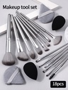 14pcs Makeup Brush Set Portable Soft Makeup Tool&2pcs Wet Du 2