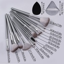 14pcs Makeup Brush Set Portable Soft Makeup Tool&2pcs Wet Du 6