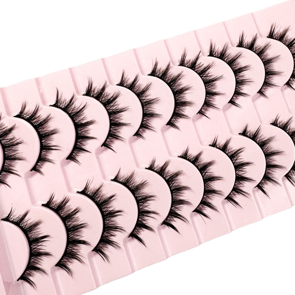 Natural Look False Eyelashes Anime Wispy Fluffy Spiky 3D Vol 3