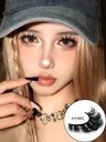 GROINNEYA False Eyelashes Cat Eye Faux Mink Lashes Wispy Las 2