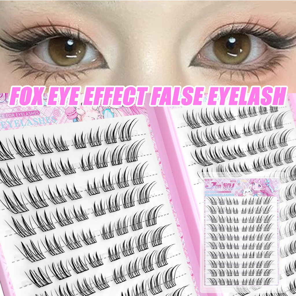 Fox Eye Glue-Free False Eyelashes Easy to Apply Beginner Fri 3