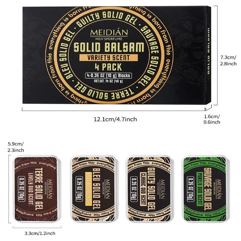 4 Pack Mens Solid Colognes Men 0.5 Oz - Men Solid Perfume wi 4