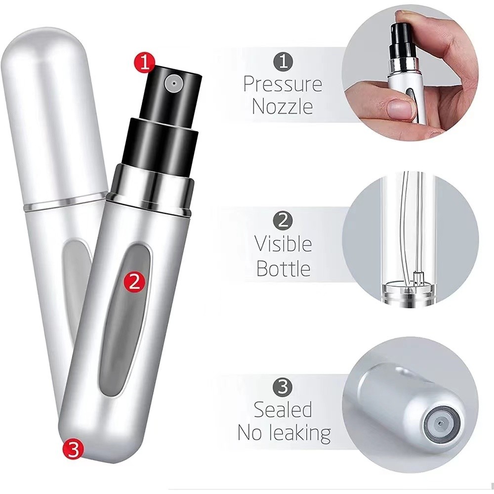 5/10ml Perfume Bottle Portable Refillable Perfume Bottle wit 6