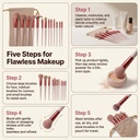 13 PCS Makeup Brushes Set Eye Shadow Foundation Women Cosmet 5