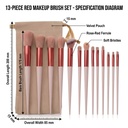 13 PCS Makeup Brushes Set Eye Shadow Foundation Women Cosmet 6