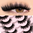 GROINNEYA False Eyelashes 3D Mink Lashes Cat Eyelashes Fluff 2