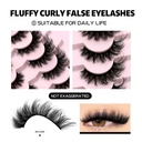 GROINNEYA False Eyelashes 3D Mink Lashes Cat Eyelashes Fluff 4