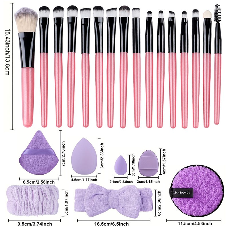 Makeup Brush Set 20Pcs Kit Soft Fluffy Eye Shadow Brushes Co 6