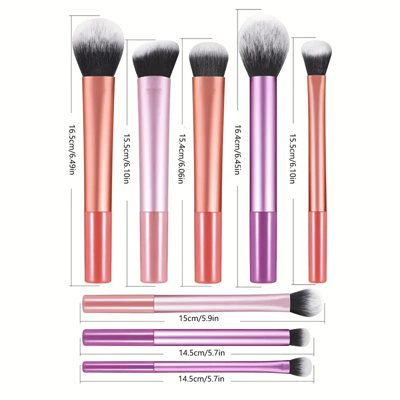8pcs Makeup Brush Kit Soft Synthetic Hair Make Up Brushes Fo 4