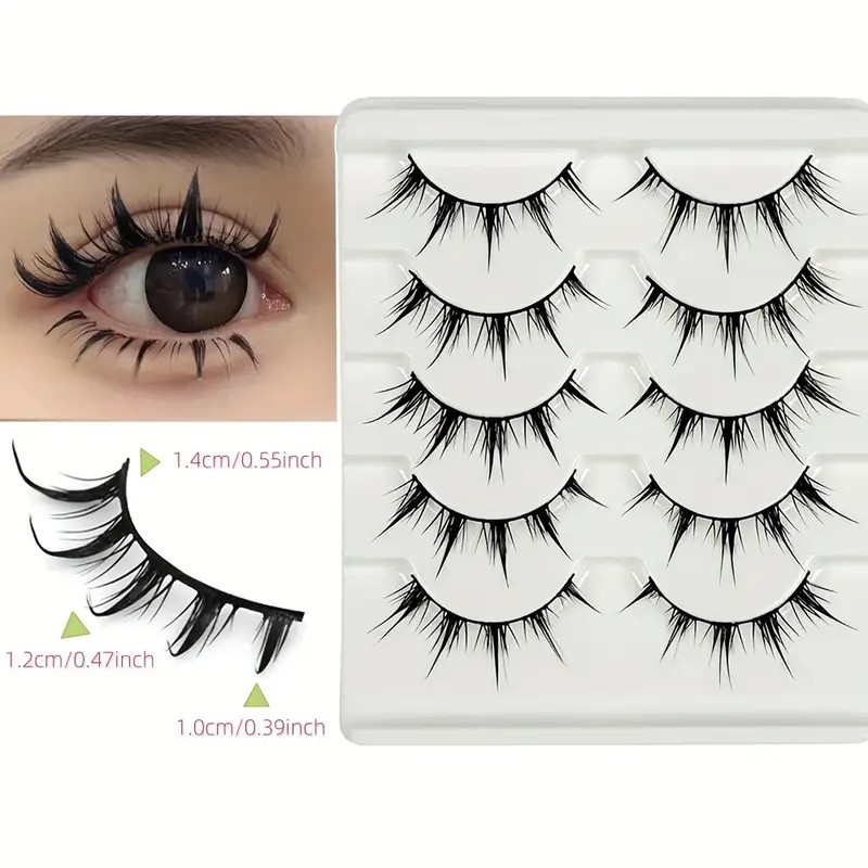5 Pairs of Anime-Style False Eyelashes 5