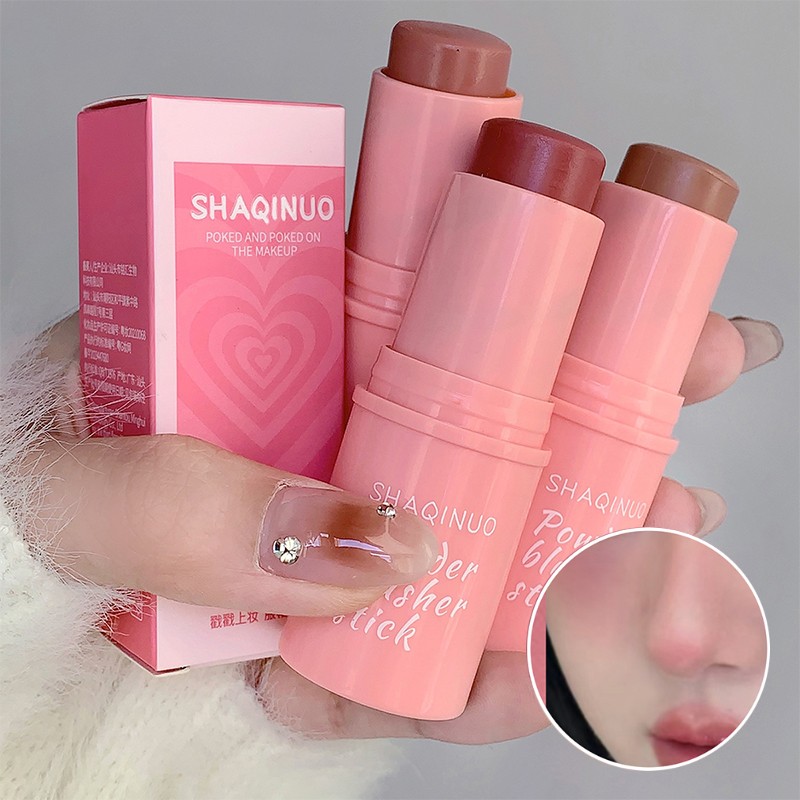 SHAQINUO Energizing Blush Stick - Natural Matte Finish 4