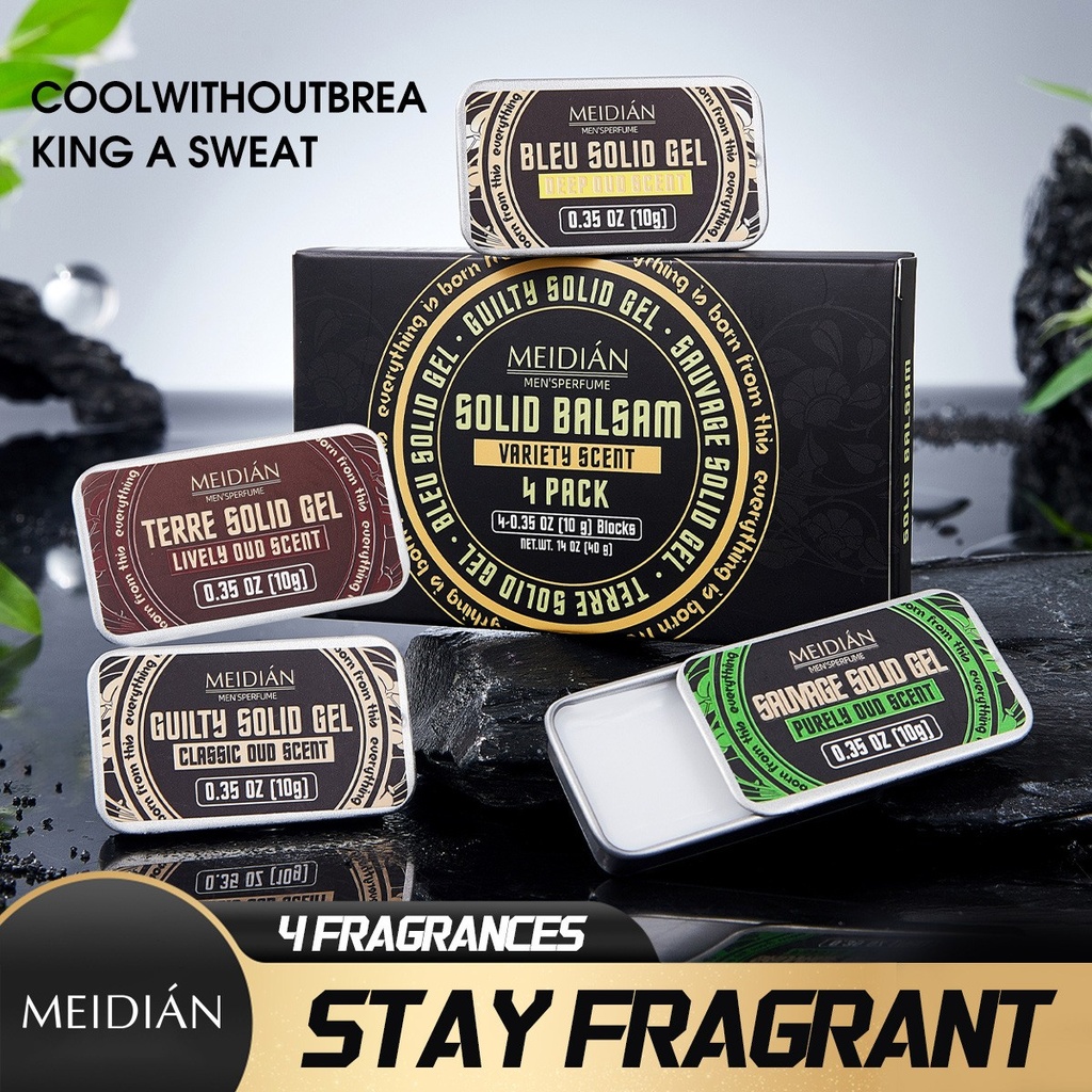 4 Pack Mens Solid Colognes Men 0.5 Oz - Men Solid Perfume with Cedar