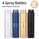 4PCS+6 Accessories Perfume Atomizer Refillable with 5 Spray Bottles