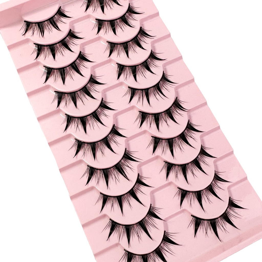 Eyelashes 10 Pairs Mange Lashes 3D Cat Eye Lashes Faux Mink Lashes