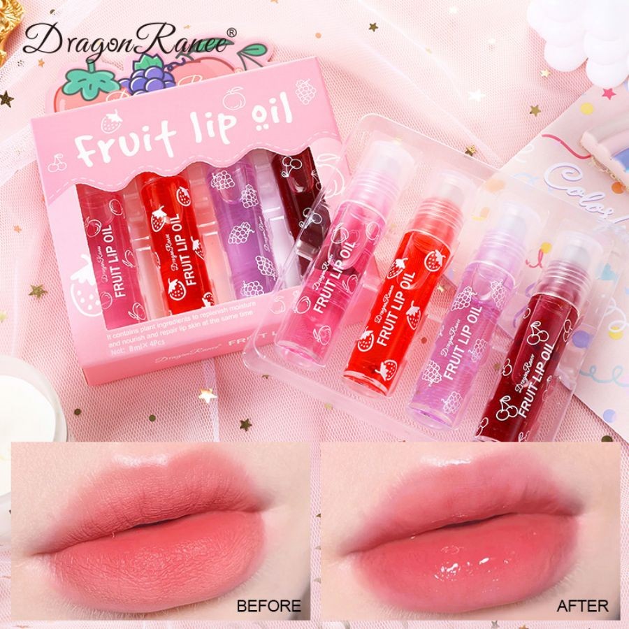 Rolling Bead Lip Oil Set of Four Moisturizing Lotion