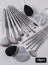 14pcs Makeup Brush Set Portable Soft Makeup Tool&2pcs Wet Dual Use