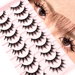 Natural Look False Eyelashes Anime Wispy Fluffy Spiky 3D Volume