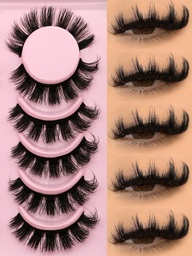 GROINNEYA False Eyelashes Cat Eye Faux Mink Lashes Wispy Lashes